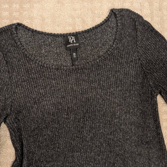 Derek Heart Charcoal Gray Super Soft Mini Dress Long Tee - Women's sz M - Picture 3 of 5